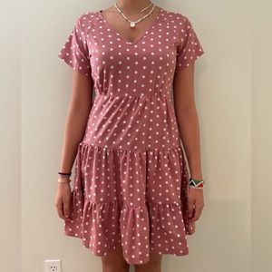 Pink polka dot dress